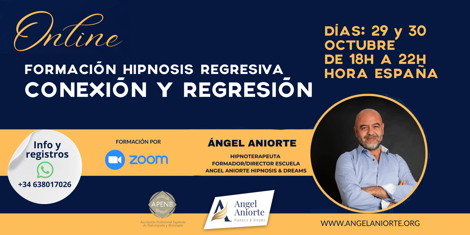 Formación Online de Hipnosis Regresiva 29 y 30 Octubre